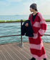 Striped V-neck Sweater Dress